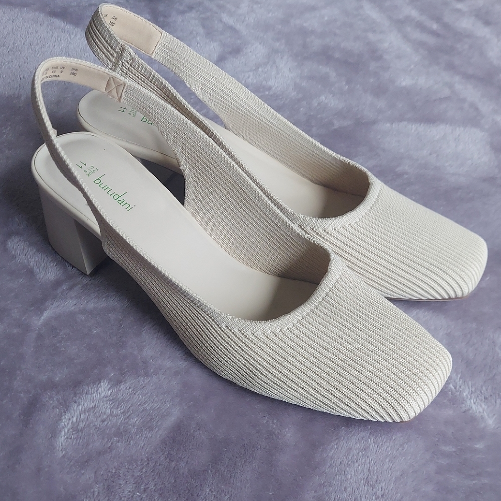 Stanley Textured Cream Slingback Heels